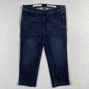 Pilcro‎ Letterpress Leggings Womens 26 Blue Denim High Rise Capri Side Zip Pants